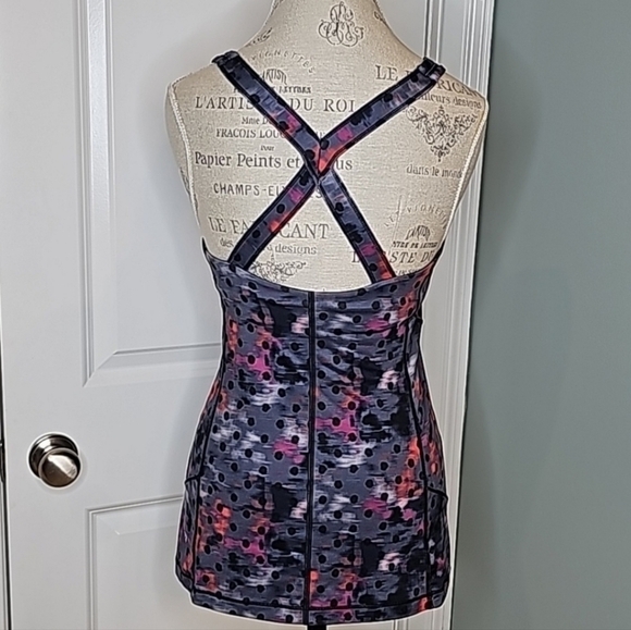 Lululemon Kanto Catch Me Windy Blooms Regal Plum Dot Racerback Top - Size 8 - Picture 7 of 10